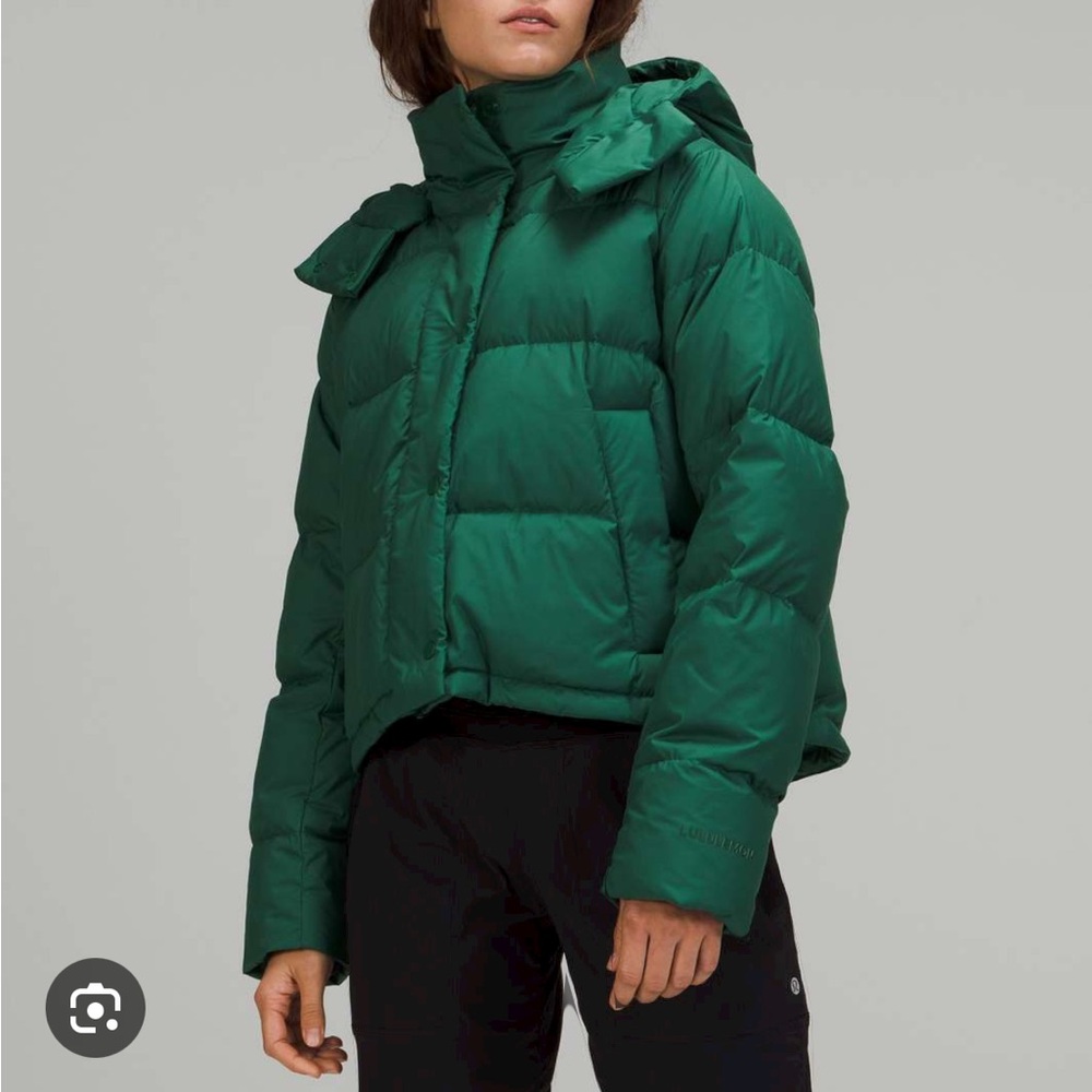 Lululemon wunder puff cropped Everglade green